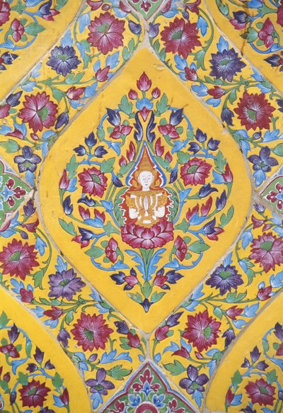 Thailand, Wat Rachabophit, Buddhist Temple, Colorful Tile Detail by Unknown